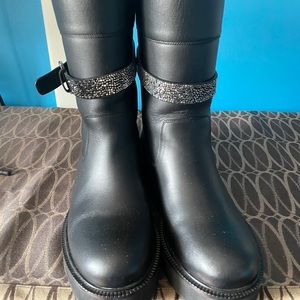 Salvatore Ferragamo Crystal Embellished Boots (Size 6)